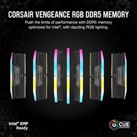 Pour la mémoire vive CORSAIR VENGEANCE RGB DDR5 32 Go (2x16 Go) 7200 MHz CL34 compatible Intel XMP ICUE pour ordinateur de bureau noir (CMH32GX5M2X7200C34)