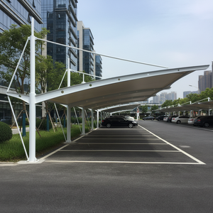 New Design PVDF Pull Rod Carport Garage Shed <b>Canopy</b> <b>Tent</b> Steel Structure Tensile Membrane Roof Fire Resistant Eco Friendly Pull - Product Image 3