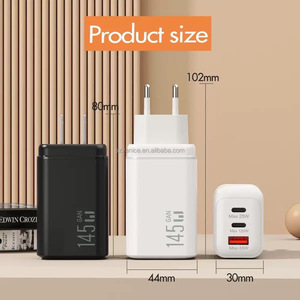 Bộ sạc nhanh <span class=keywords><strong>USB</strong></span>-C 3 cổng 145W chuẩn EU/US, bộ sạc nhanh điện thoại di động <span class=keywords><strong>USB</strong></span> Type-C, bộ sạc tường Type-C PD 145W - Product Image 4