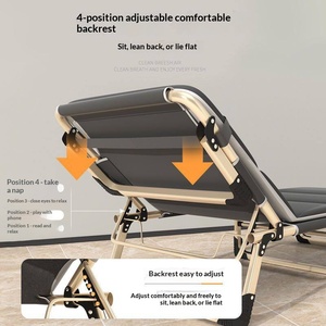 Lit <span class=keywords><strong>de</strong></span> Jour Pliant <span class=keywords><strong>d</strong></span>'Extérieur en Acier Style Moderne – Vente en Gros, Chaise Longue Portable pour <span class=keywords><strong>Jardin</strong></span>, Piscine, Parc, Hôtel - Product Image 5