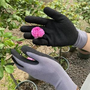 T9 <strong>Nitrile</strong>-Coated Grip Protective <strong>Gloves</strong> Breathable and Wear-Resistant Chinese Roses Design for Family Gardening and Work - Product Image 1
