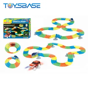 New style children play car racing electronic game slot toy tracks