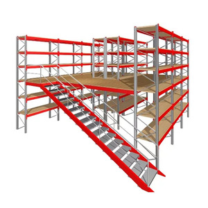 מערכת מדפים משולבת עם פלטפורמת אחסון כבדה, מדרגות ומעבר - Product Image 4