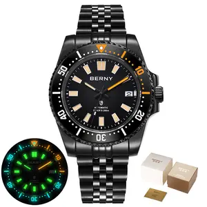 Reloj automático Nh35A de gama alta para hombres, relojes de buceo impermeables de 200m, reloj mecánico superluminoso de acero inoxidable