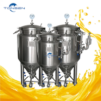 Tanque Fermentador de Cerveza de Acero Inoxidable Tonsen con Camisa de Enfriamiento, Capacidad de 100L - 100T