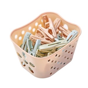 Clothespins <strong>Hanging</strong> <strong>Pegs</strong> Set: 30 Plastic Clips &amp; Storage Baskets - Product Image 5