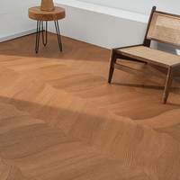 Parquet en chêne d'ingénierie brun moyen à motif de feuilles de bois, avec joint mâle et femelle, direct usine