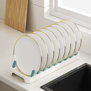 Kitchen Cabinet Pull Out Dish <b>Rack</b> <b>Plate</b> Drainer Organizer Standing Type For Kitchen Countertop Storage - Product Image 2
