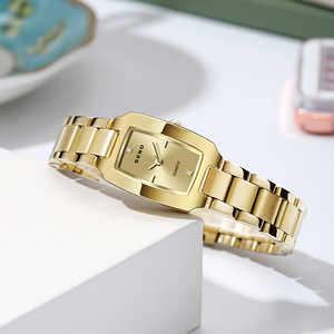 Montre à quartz pour femme Seno Square, bracelet en acier inoxydable, résistance à l'eau 3 BAR, cadran analogique, fermoir caché, longueur 20 cm - Product Image 4