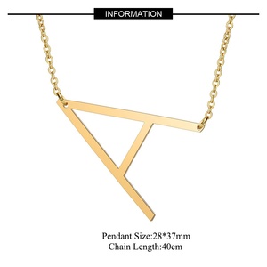 À la mode 26 lettre titane acier collier pour femmes Style européen américain prénom pendentif en acier inoxydable à la mode - Product Image 5