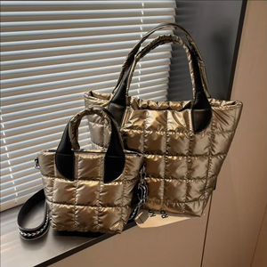 Women's Fashion Nylon Crossbody Shoulder <b>Bag</b> Large Quilted Puffer <b>Tote</b> for Sports Yoga Waterproof Puffy <b>Tote</b> for Summer Exercise - Product Image 1