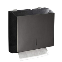 C פי ומכופלים נייר מגבת מתקן מסחרי רקמות Dispenser יד מגבת מחזיק מבריק קיר רכוב נירוסטה שחור