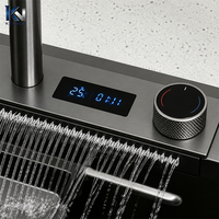 Produits personnalisés, évier de cuisine en acier inoxydable 304 de style noir, poste de travail multifonctionnel