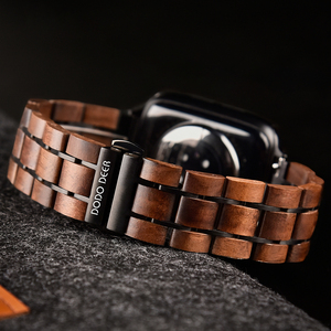 Cinturino in Legno Naturale con Logo Personalizzato, Bracciale in Noce all'Ingrosso, Cinturino Smart in Legno per <span class=keywords><strong>Apple</strong></span> <span class=keywords><strong>Watch</strong></span> Compatibile con iWatch - Product Image 6