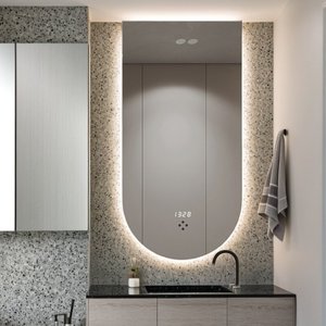 Miroir de salle de bain intelligent à LED de style français, avec éclairage tactile, <span class=keywords><strong>cadre</strong></span> en métal, miroir mural pour hôtel et maison - Product Image 1
