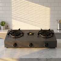 Kompor Meja LPG 2 Tungku High Fire untuk Rumah Tangga Bahan Stainless Steel