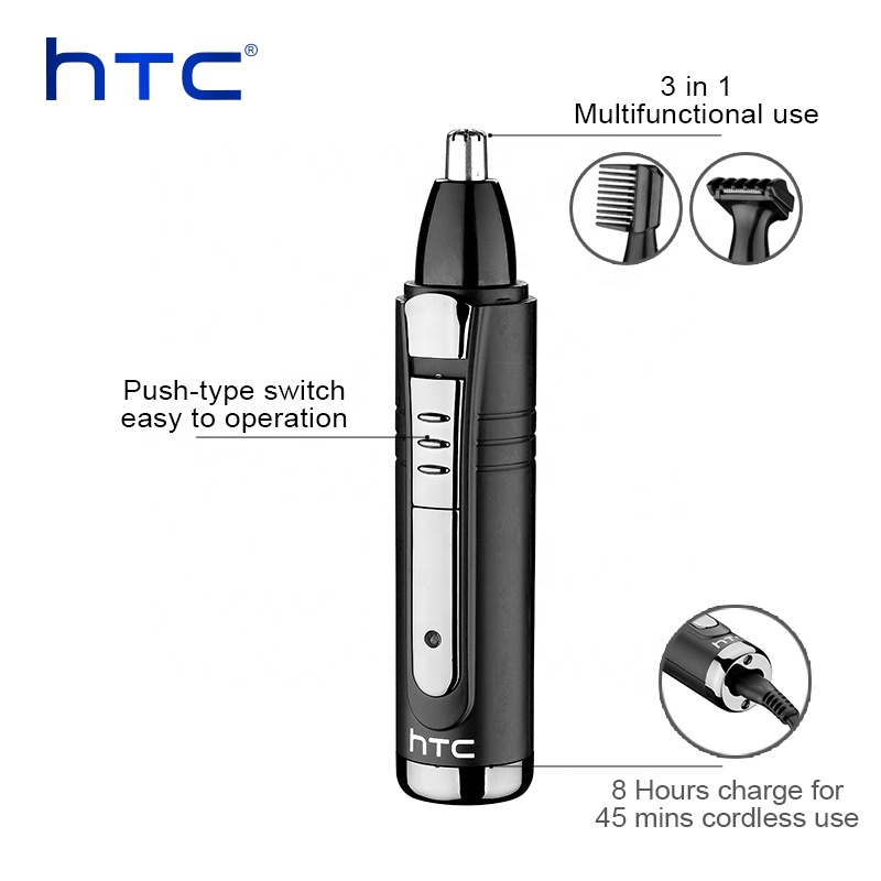 HTC электрический триммер для бритья носа ушей волос oplaadbaar ушей и носа триммер для стрижки волос ручной