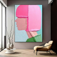 Peinture acrylique exclusive transfrontalière, peinte à la main, texture abstraite tridimensionnelle, portrait de personnalité, toile haut de gamme
