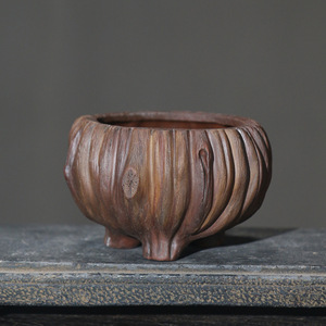 Macetas de arcilla púrpura hechas a mano, macetas de cerámica en bruto con textura de árbol hidropónico Irregular biónico ecológico Original clásico esmaltado - Product Image 3