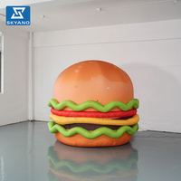 Modèle de hamburger gonflable personnalisé, accessoire alimentaire gonflable pour la décoration d'événements, de marchés et de festivals en extérieur
