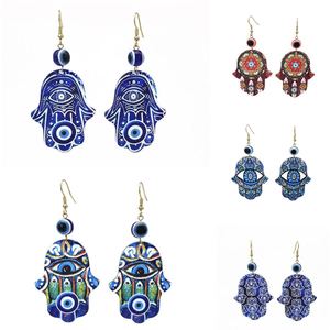 Pendientes Colgantes de Acrílico con Diseño de Ojo Turco, Estilo Bohemio, Joyería de Moda para Mujer, Origen Yiwu, Pendientes de Cuentas con Patrón Geométrico - Product Image 1