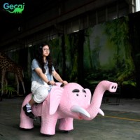 Modèle d'animal en bois et en métal Gecai, éléphant animatronique pour parc d'aventure