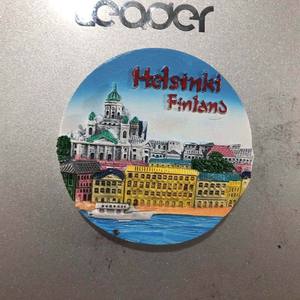 Pegatina de resina para refrigerador con la bandera finlandesa de Helsinki, tridimensional 3D - Product Image 3