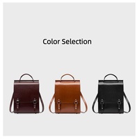 Nouveau sac à dos en cuir pour femme, style universitaire britannique, sac d'école pour étudiants, sac à dos rétro simple en cuir de vachette pour ordinateur