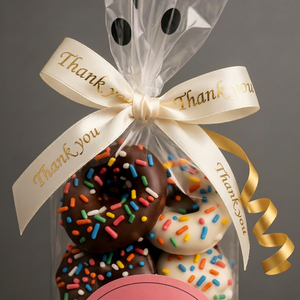 Nœud élégant Gordon pré-noué Joyeux Noël avec queues, en rubans satin et gros-grain, pour emballage cadeau chocolat, couleurs assorties - Product Image 6