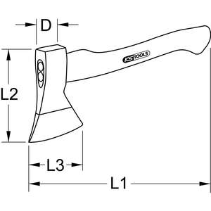 KS TOOLS Hand <b>axe</b>, hickory <b>handle</b>, 600 g - Product Image 3