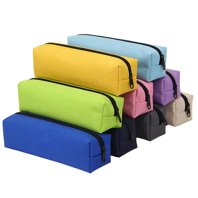 BECOL Bolsa para lápis de exame portátil de cor sólida, bolsa de lápis de pano Oxford para escola, bolsa pequena de estudante, moda moderna por atacado