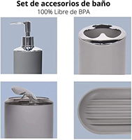 Yuyang 6 pièces en plastique salle de bain ensemble porte-brosse à dents brossage siège rince-bouche tasse combinaison salle de bain accessoires ensemble