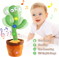 Cactus Dansant Parlant et Chantant, Jouet Lumineux avec 120 Chansons, Enregistrement de 15 Secondes de Votre Son, Chant + Danse + Enregistrement + LED, Jouet pour Bébés et Enfants