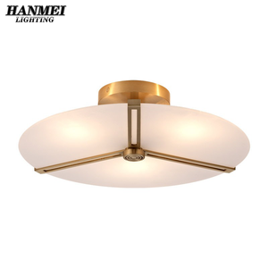 Plafonnier LED en laiton et marbre de style minimaliste, design moderne haut de gamme, AC pour chambres à coucher, vente en gros HM-YL-X1011-40 Plafonnier LED moderne - Product Image 1