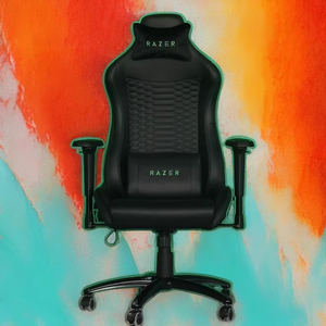 Fauteuil de jeu Razer ergonomique avec support lombaire simulateur de course PC ordinateur de jeu exécutif haut de gamme en cuir doux éponge coussin - Product Image 4