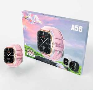 Hot <span class=keywords><strong>7</strong></span> en 1 Bracelet A58 plus Montre Intelligente 2.01 pouces Carré Bracelet En Silicone Quartz Dame Montre Collier Anneau A59 Plus Femmes Smartwatch - Product Image 2