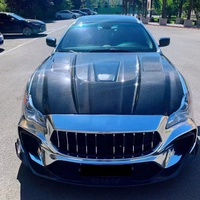 Pour Maserati Quattroporte 2013-2016, capot avant en fibre de carbone avec verre transparent, pièces de carrosserie, kit carrosserie