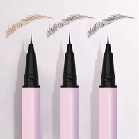 Pensil Alis Cair Mikro Tahan Air Grosir Logo Kustom Label Pribadi Pena Alis Tipis dengan Bahan Mineral