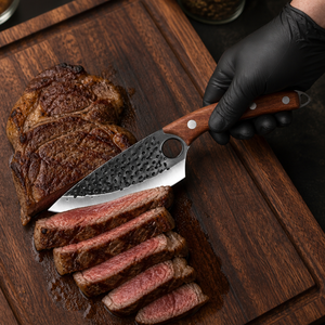 Cuchillo <span class=keywords><strong>de</strong></span> <span class=keywords><strong>Carnicero</strong></span> <span class=keywords><strong>de</strong></span> Hueso Forjado a Mano con Hoja Extra Ancha <span class=keywords><strong>de</strong></span> Caoba Serbina y Mango <span class=keywords><strong>de</strong></span> Latón con Cierre a Presión para Trabajos <span class=keywords><strong>de</strong></span> Carnicería - Product Image 2