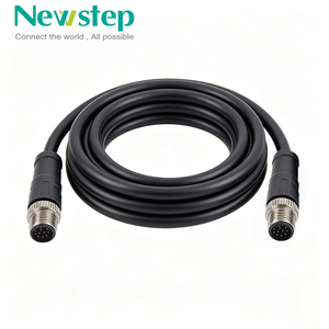 Connecteur de câble de capteur M12 surmoulé 12 broches en cuivre plaqué or, étanche IP67, blindé, mâle/femelle, pour connexions de <span class=keywords><strong>fils</strong></span> de proximité - Product Image 5