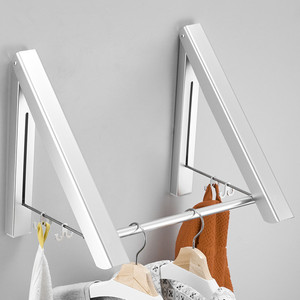 Foldable Wall Mounted Aluminum <b>Clothes</b> Drying <b>Rack</b> Single Tier For Bathroom Balcony - Product Image 1