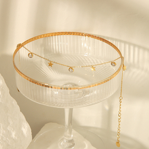 आईएनएस डिजाइन धातु सामग्री हॉट सेलिंग स्टार चार्म्स सफेद क्यूबिक जिक्रोन सीजेड दैनिक पहनने के लिए सुंदर महिला पायल - Product Image 3