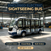 Bus électrique de tourisme Renqi toutes saisons, résistant à la pluie et au froid, portes vitrées, batterie 72V 150AH, autonomie 90-100KM pour sites touristiques