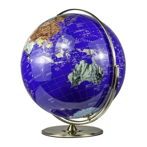 Seeball 50cm Sapphire Blue Desktop Universal Green Bronze Globe For Popular Science Education Home Decoration Desktop Globe