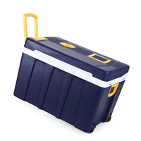En gros grande capacité 50L portable réfrigérateur AC DC 12v refroidisseur avec roues durable puissant faible bruit électrique refroidisseur
