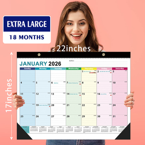 Personalized Extra Large Wall Calendar Wholesale Custom High Quality 18 Months Planner Printing