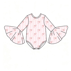 Custom Western Fall Bamboe Baby Meisjes Kleding Bodysuit Cowgirl Cactus Boot Flare Bel Mouw Western Peuter Baby Girl Romper - Product Image 3