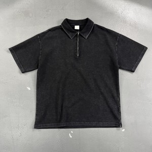 Camisa POLO <span class=keywords><strong>Vintage</strong></span> de Algodão Personalizada com Bordado Unissex OEM Lavada com Ácido Pesada 350GSM Camiseta com Ombros Caídos - Product Image 3