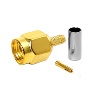Conector Coaxial RF de Polos Invertidos RP SMA Macho para Cable RG174 RG316 LMR100, Suministro de Fábrica, En Stock