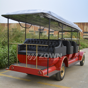 Auto Eléctrico Vintage con Carrocería Roja, Asientos de Cuero Negro y Techo Abierto para Turismo - Product Image 5